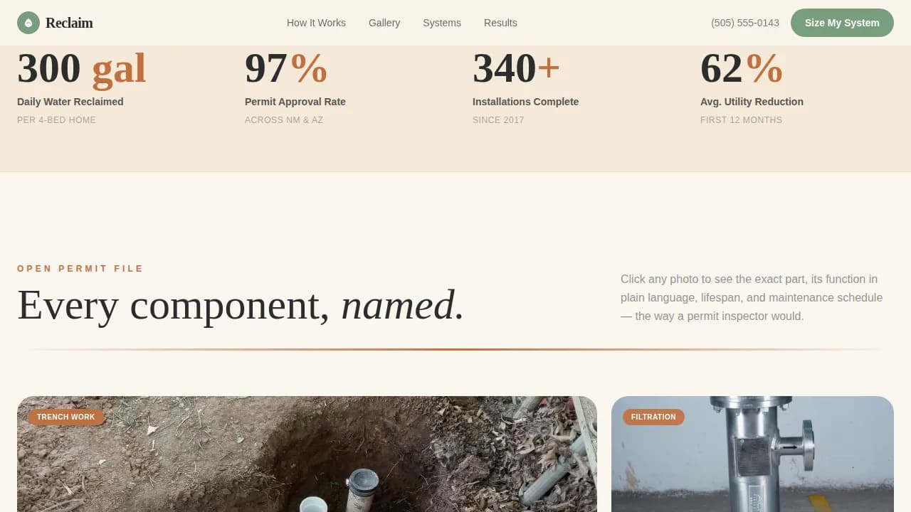 Reclaim — Advanced Greywater System Landing Page Template