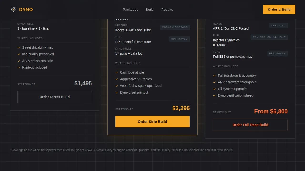 Turbo — Performance Chevy Tuning Landing Page Template