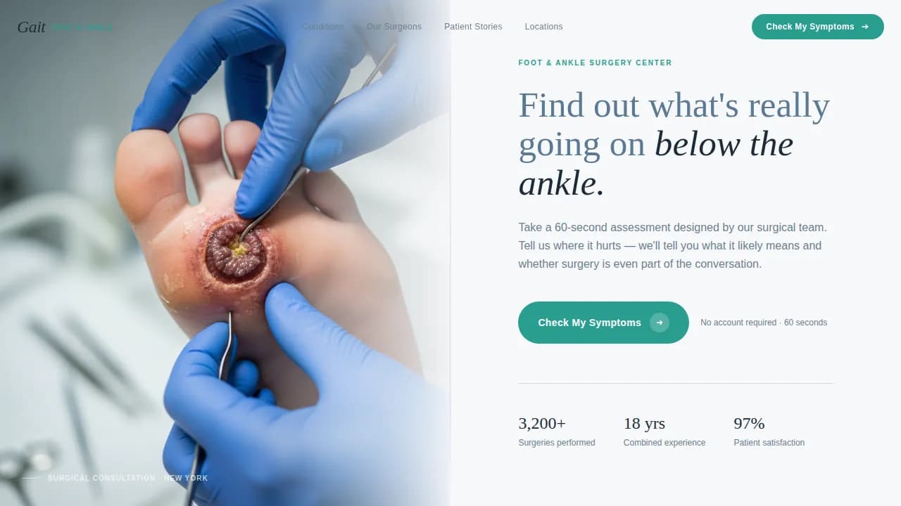Stride — Precision Podiatric Surgery Landing Page Template