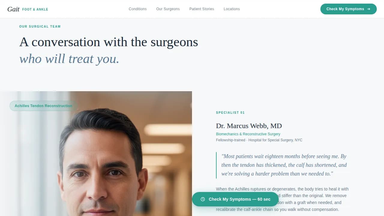 Stride — Precision Podiatric Surgery Landing Page Template