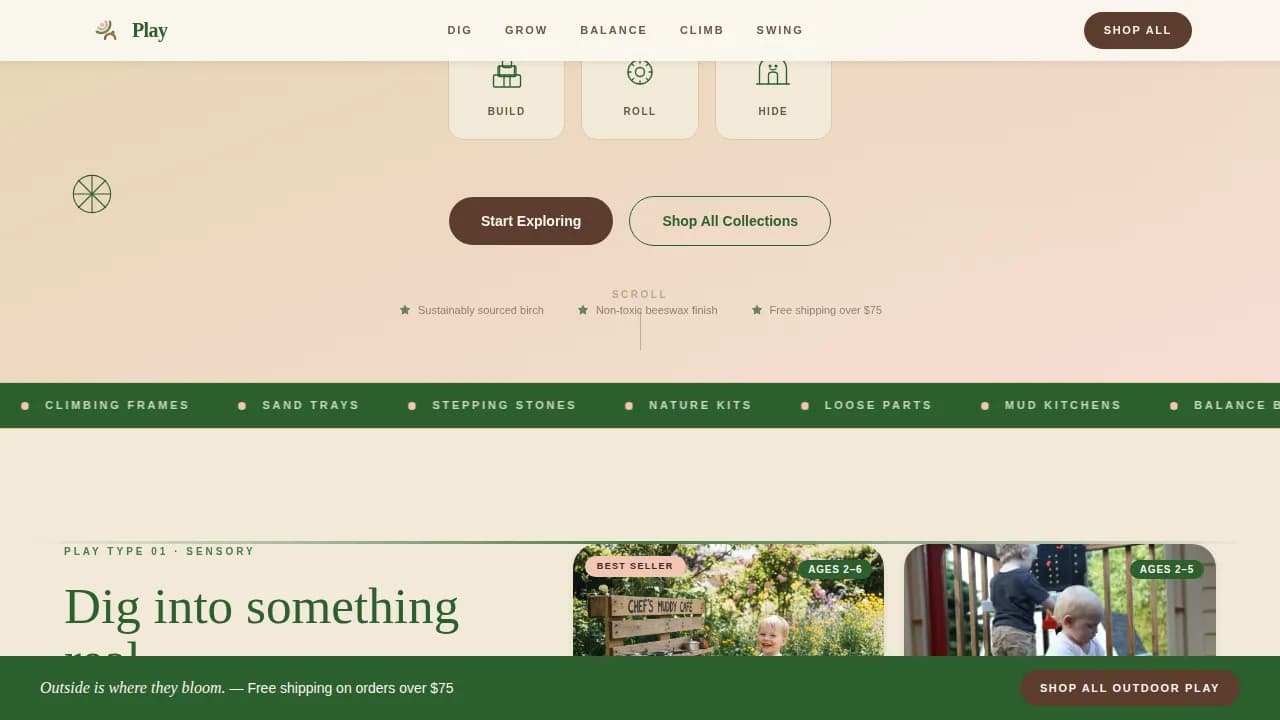 Play — Eco Toy Brand Landing Page Template
