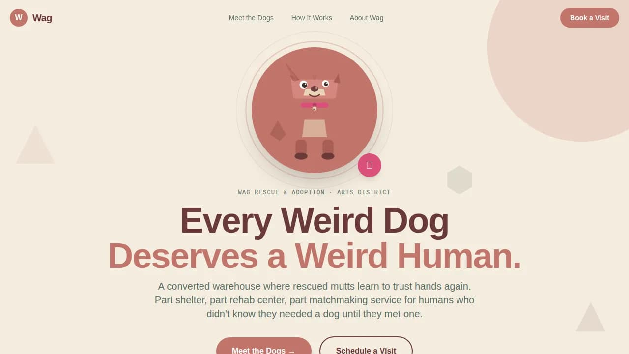 Dog Advanced Booking Website Template