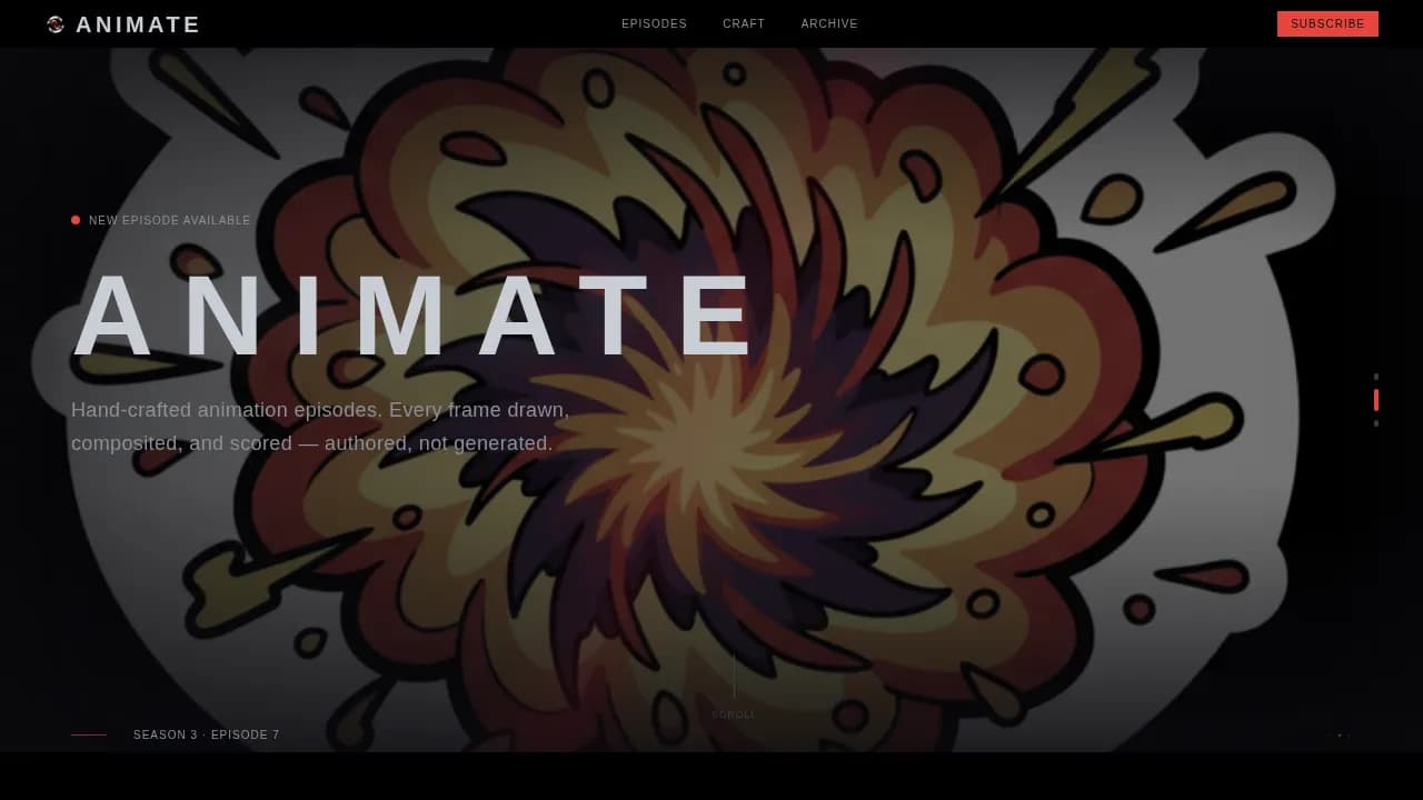 Cinema — Premium Visual Storytelling Landing Page Template