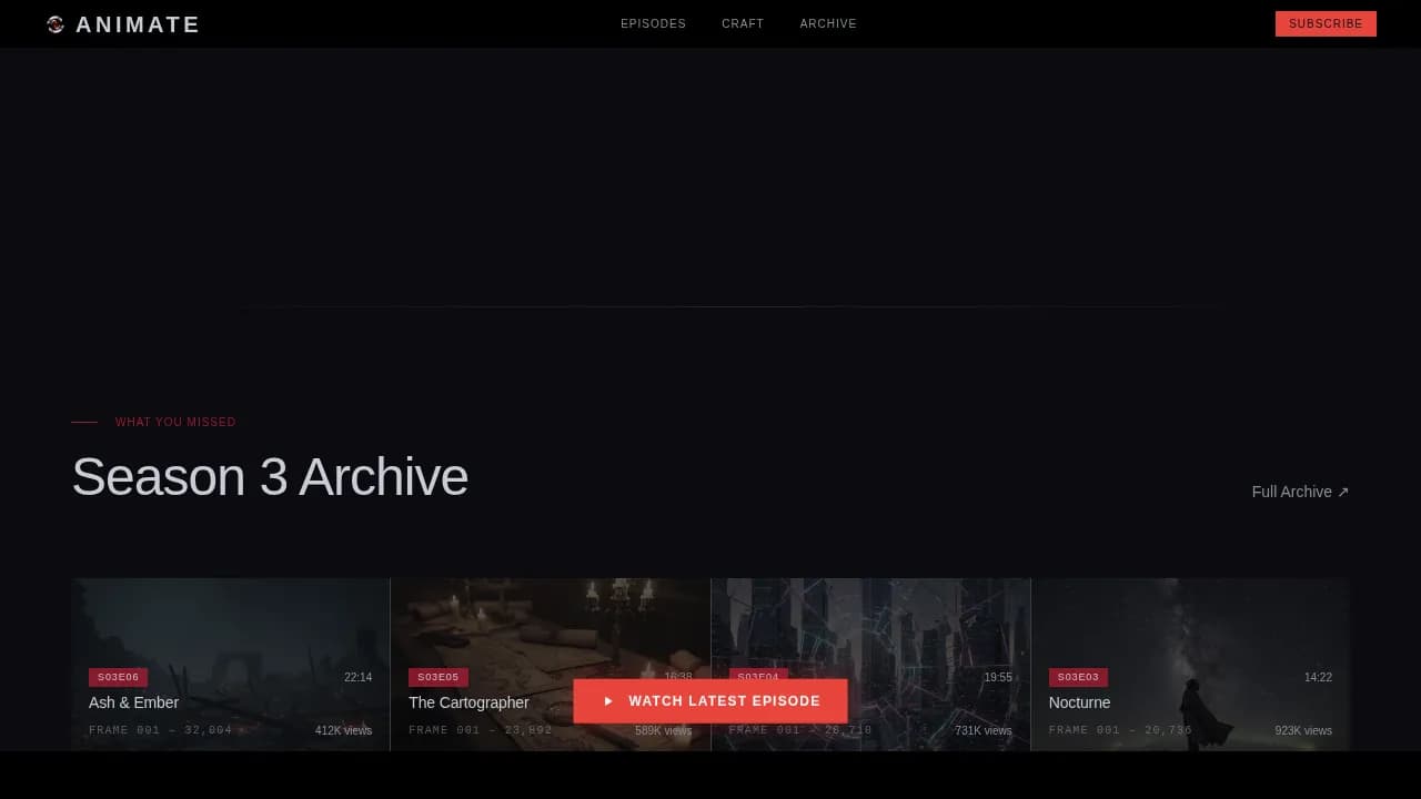 Cinema — Premium Visual Storytelling Landing Page Template