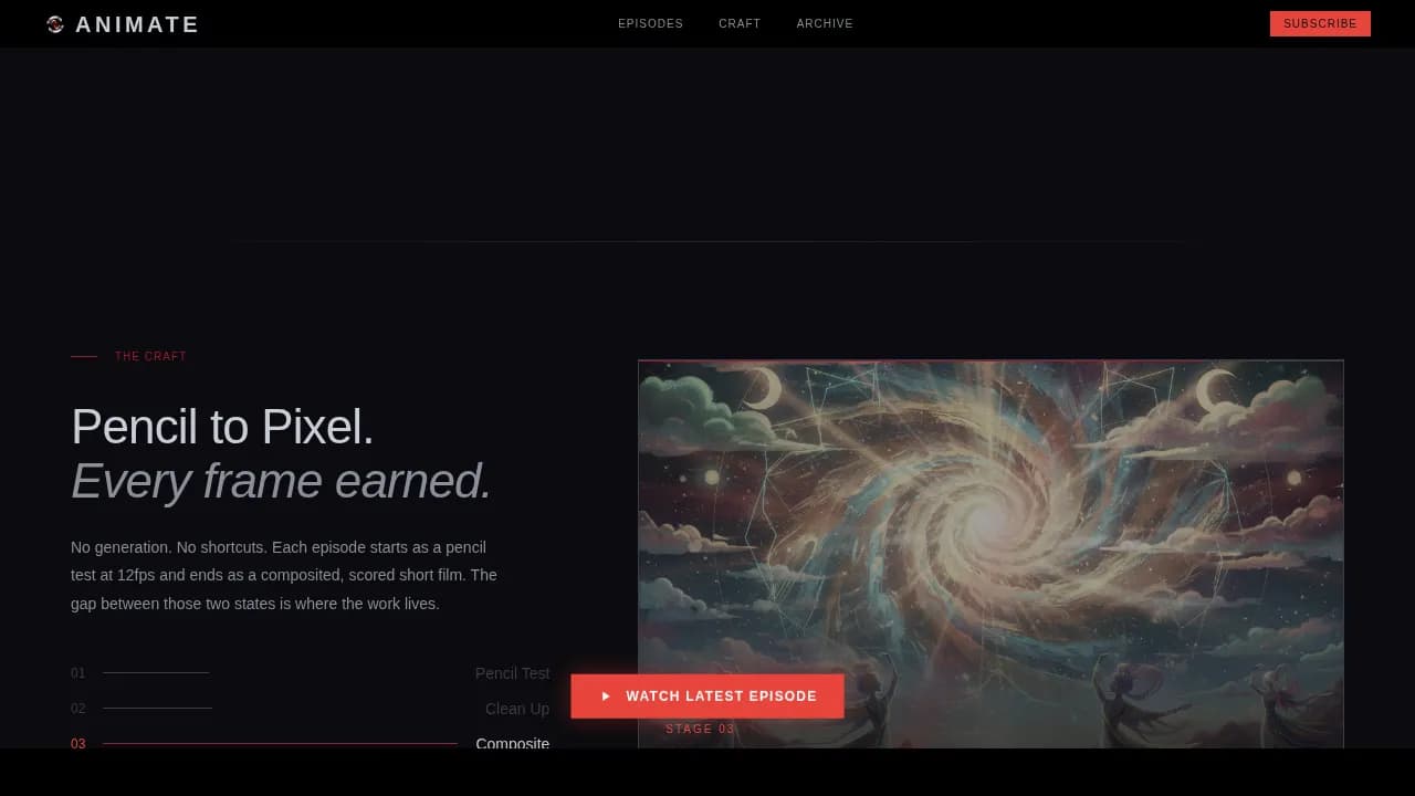 Cinema — Premium Visual Storytelling Landing Page Template