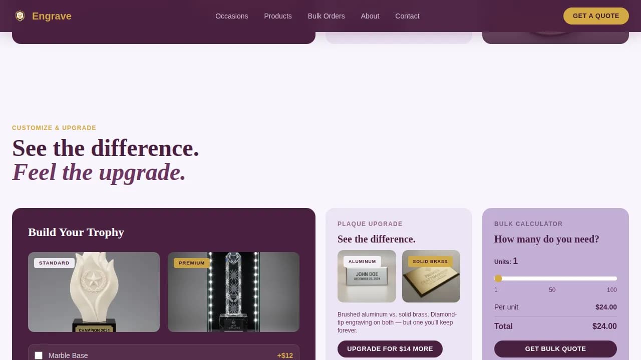 Honor — Bespoke Recognition Services Landing Page Template