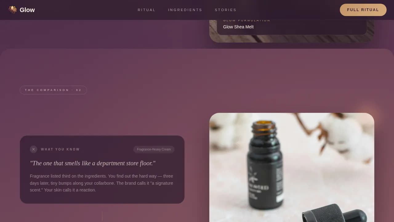 Glow — Luxe Melanin Skincare Landing Page Template