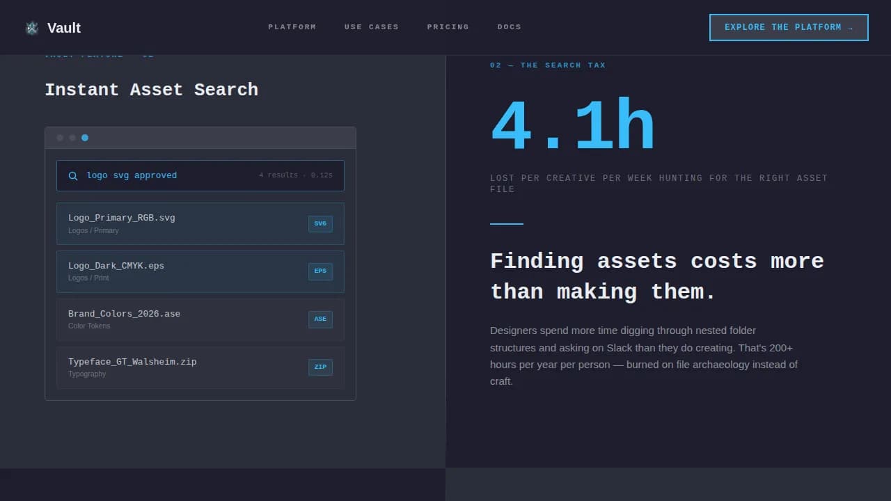 Archive — Unified Digital Asset Management Landing Page Template