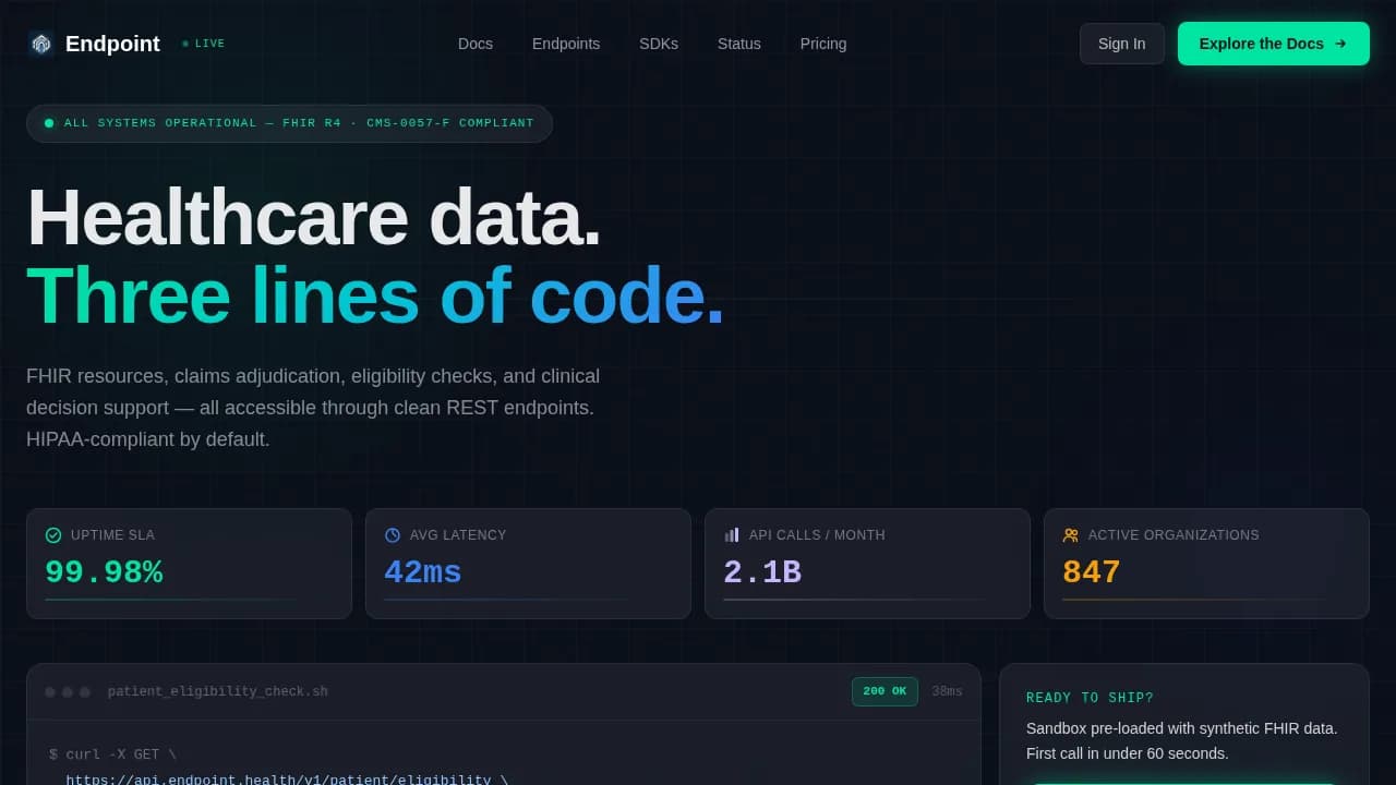Nexus — Intelligent Healthcare Integration Landing Page Template