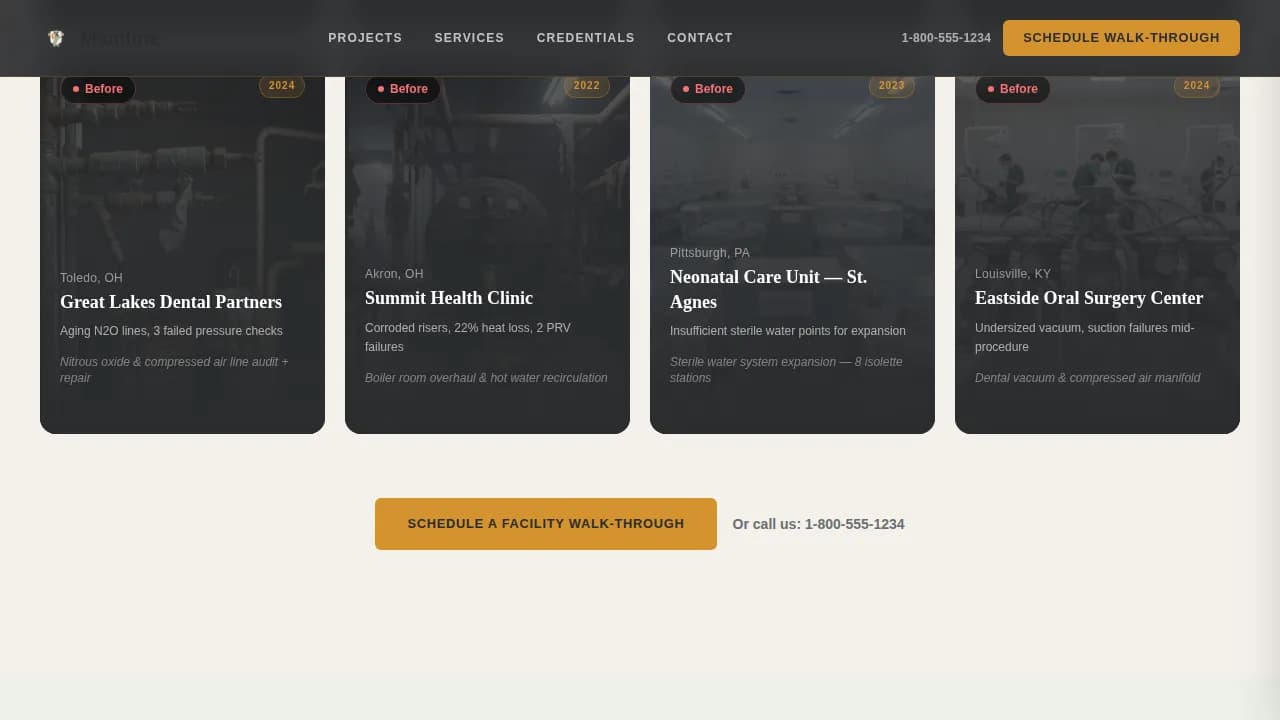 Mainline — Specialist Healthcare Plumbing Landing Page Template