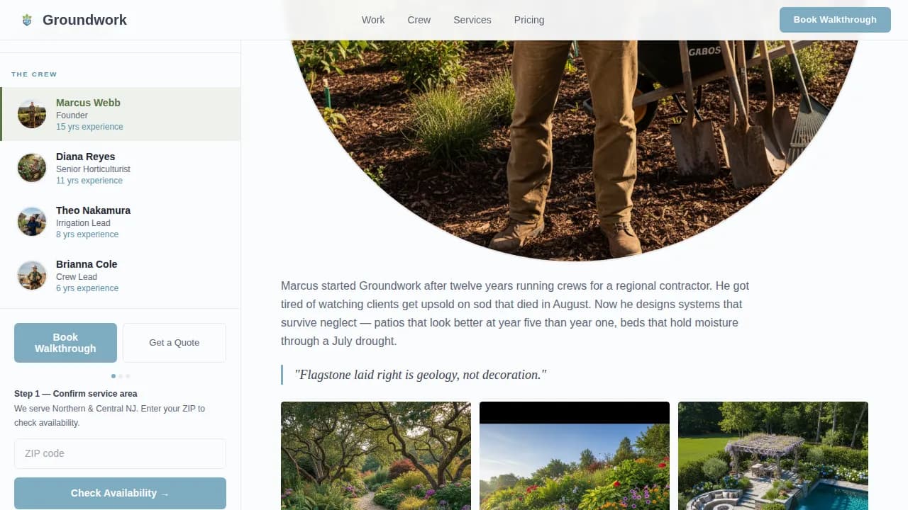 Cultivate — Expert Landscape Design Landing Page Template
