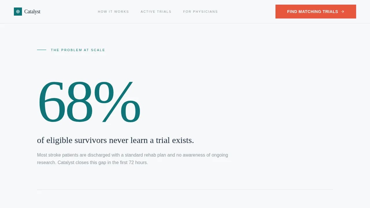Recover — Clinical Stroke Recovery Trial Matching Landing Page Template