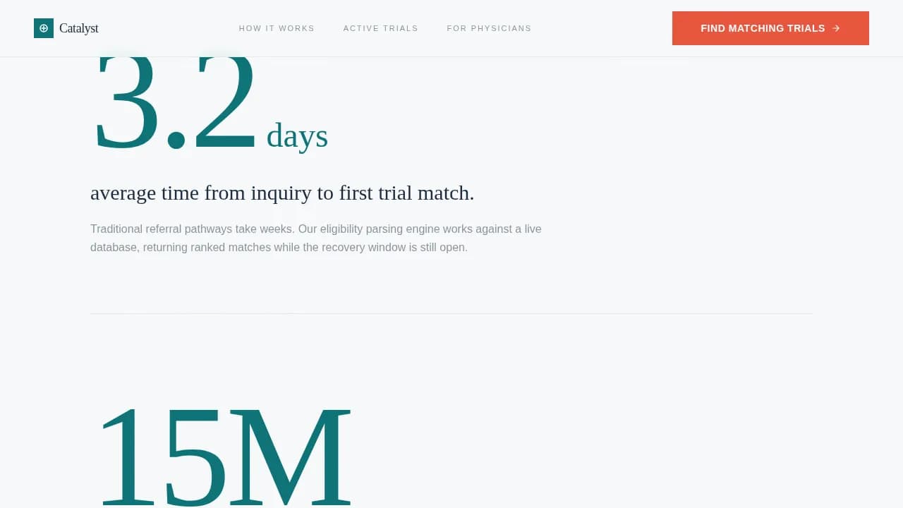 Recover — Clinical Stroke Recovery Trial Matching Landing Page Template