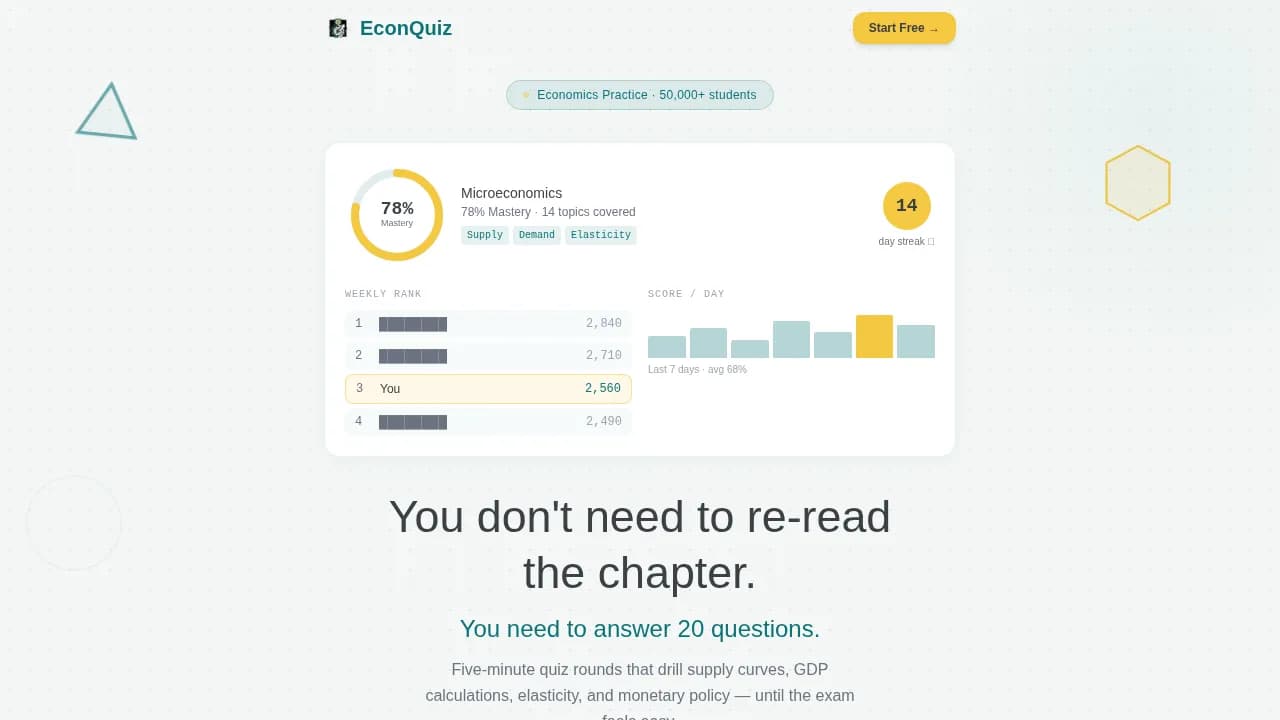 Econ — Ultimate Economics Quiz Landing Page Template