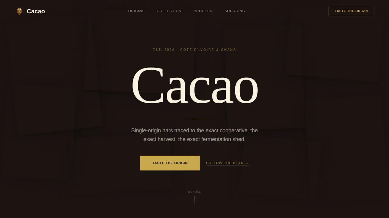 Luxe — Single-Origin Chocolate Landing Page Template
