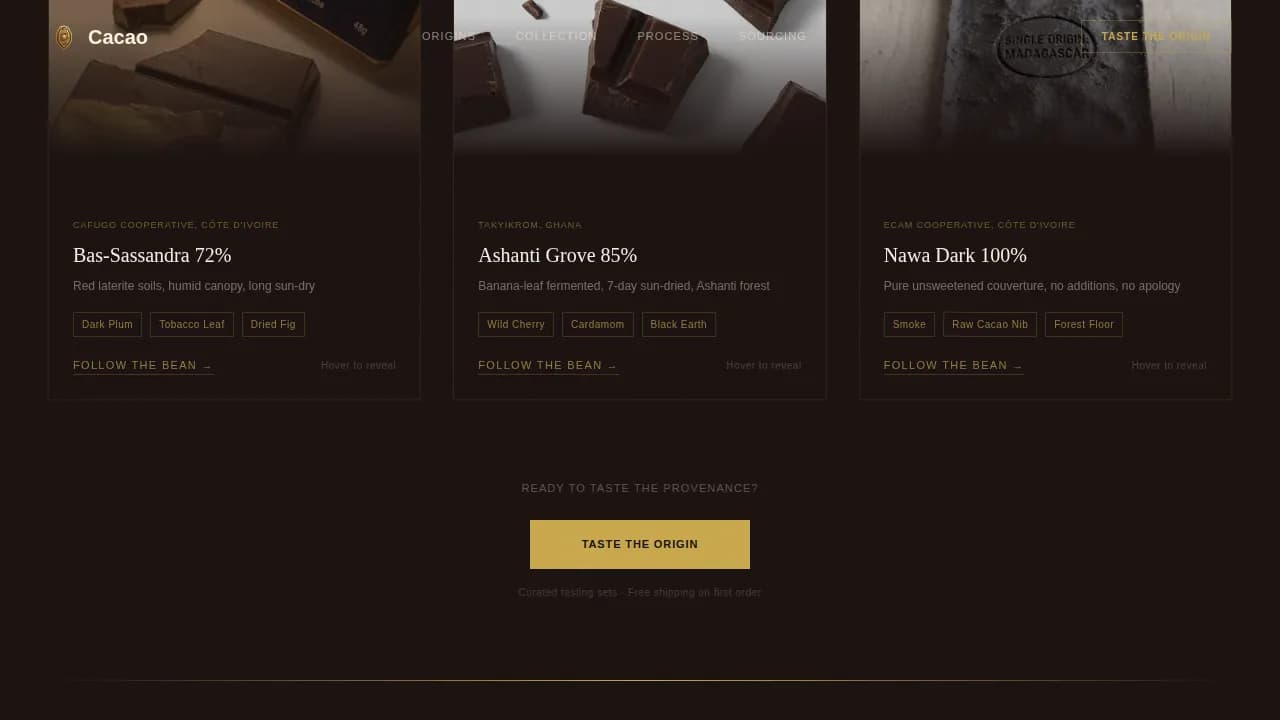 Luxe — Single-Origin Chocolate Landing Page Template