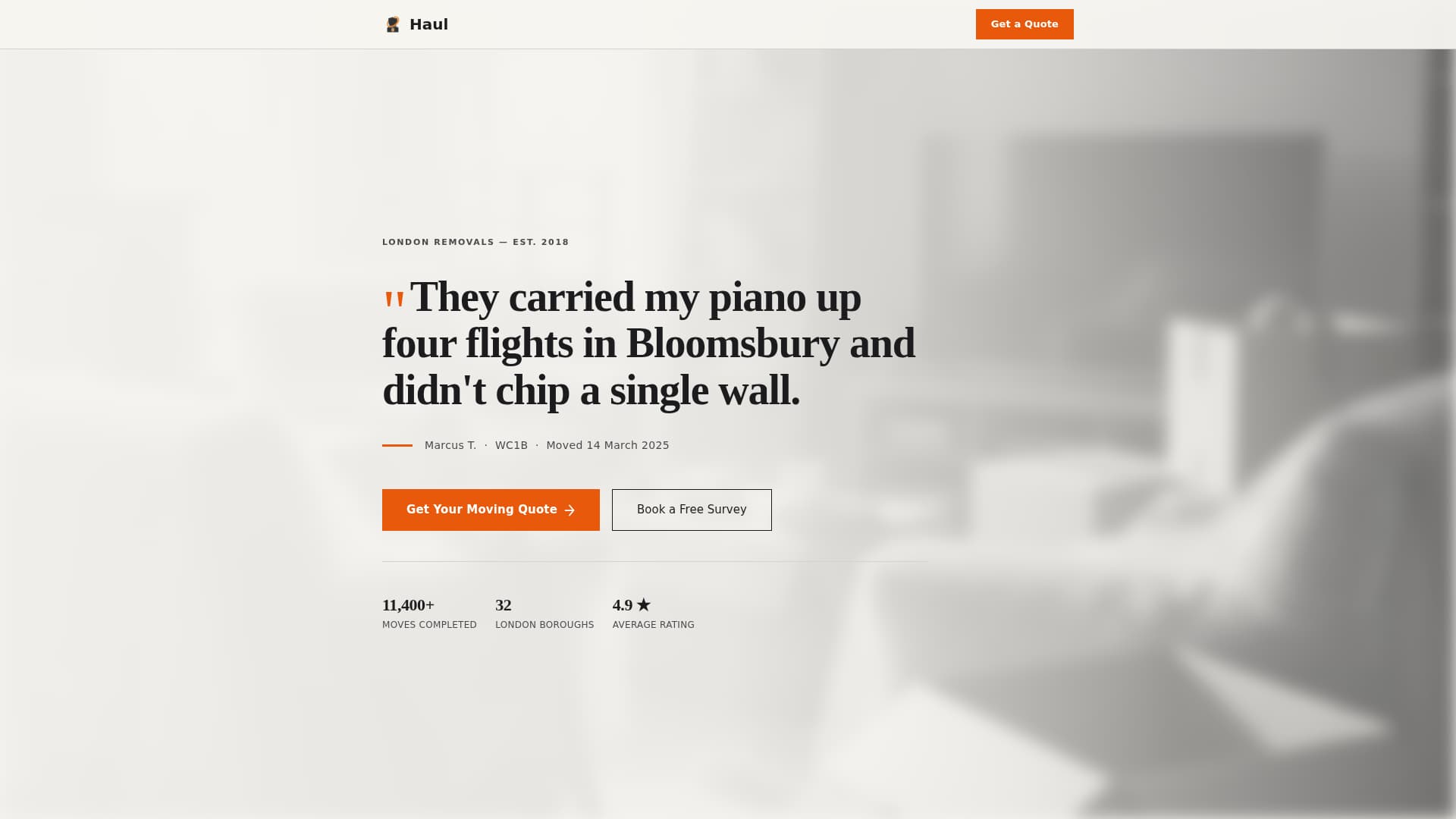 Transit — Professional Relocation Landing Page Template