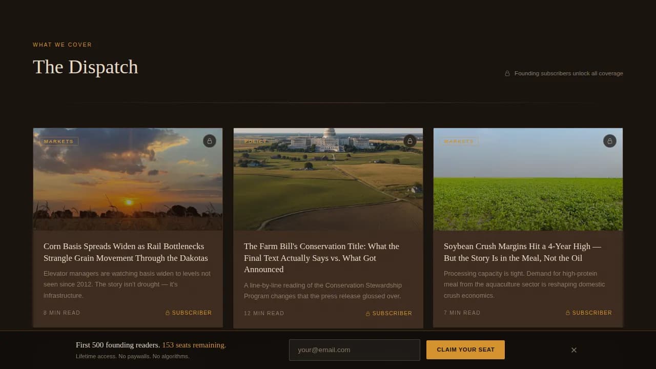 Harvest — Farming News Blog Landing Page Template