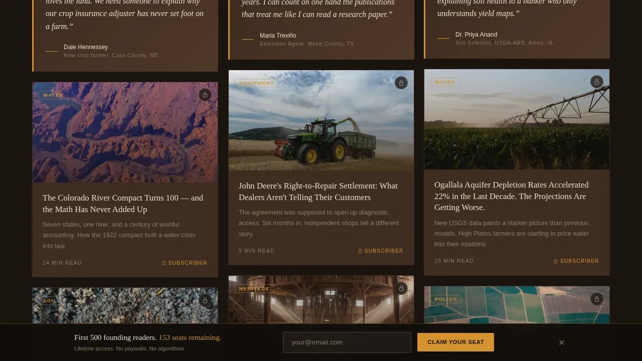 Harvest — Farming News Blog Landing Page Template