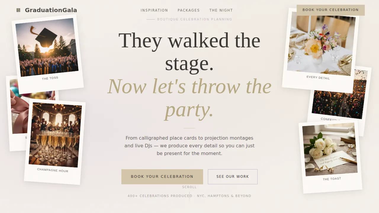 Celebrate — Graduation Planner Landing Page Template