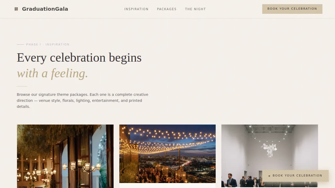 Celebrate — Graduation Planner Landing Page Template