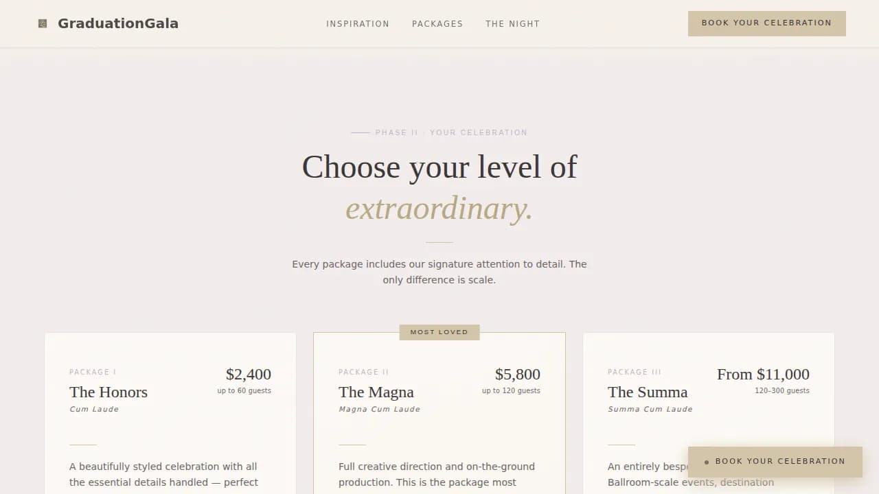 Celebrate — Graduation Planner Landing Page Template