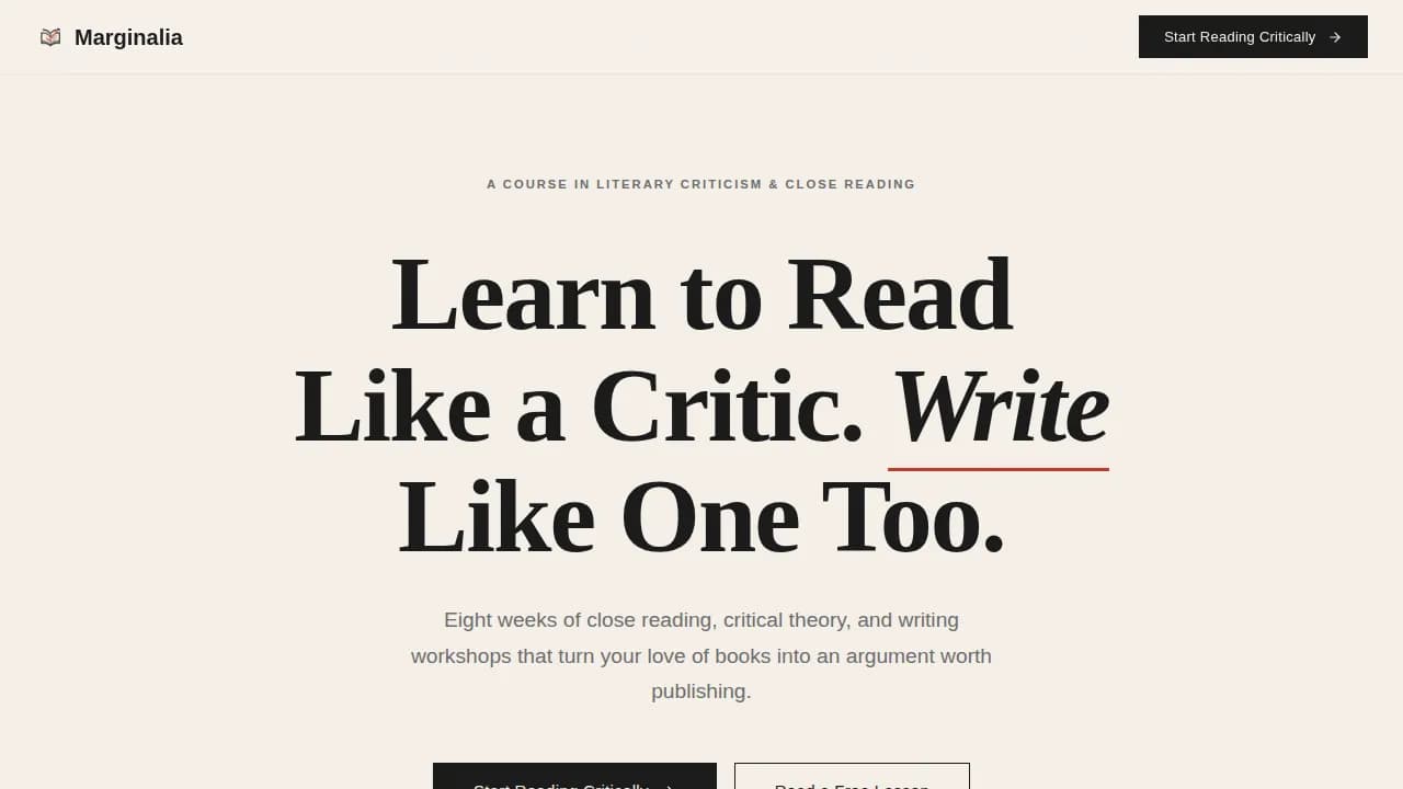 Annotate — Immersive Literary Analysis Landing Page Template