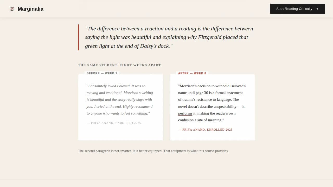 Annotate — Immersive Literary Analysis Landing Page Template