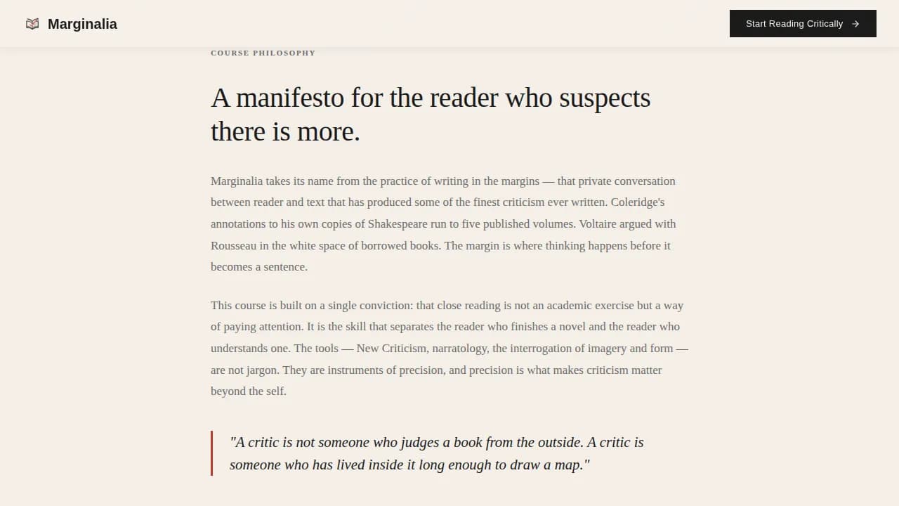 Annotate — Immersive Literary Analysis Landing Page Template