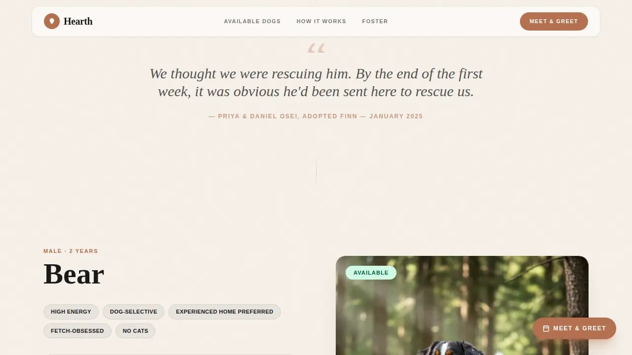 Dog Premium Booking Website Template