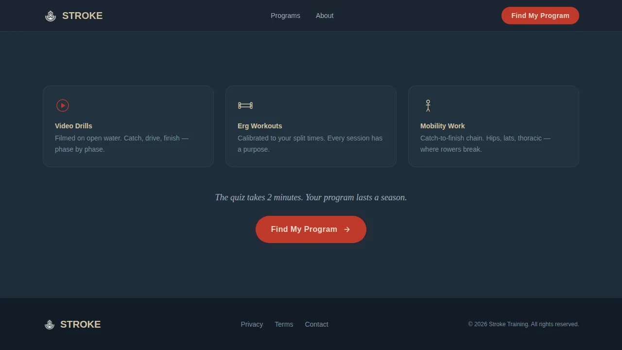 Stroke — Expert Rowing Academy Landing Page Template