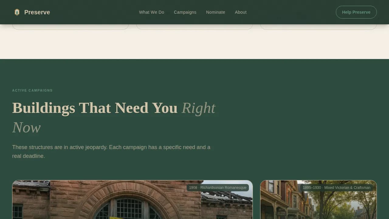 Historic Preservation Government Education Website Template