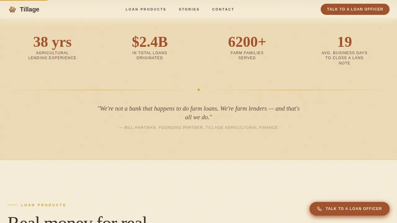 Cultivate — Sustainable Farm Financing Landing Page Template