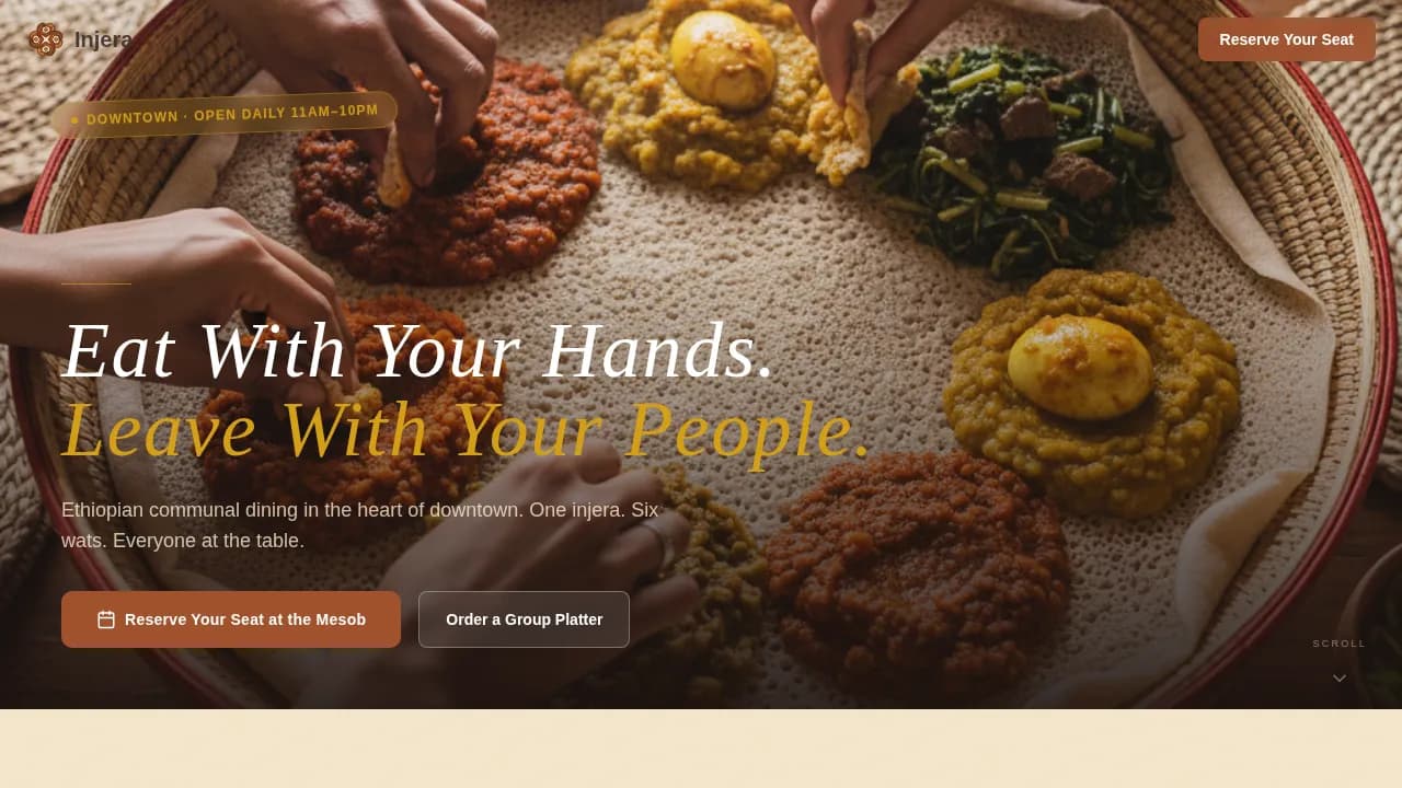 Feast — Authentic Eritrean Catering Landing Page Template