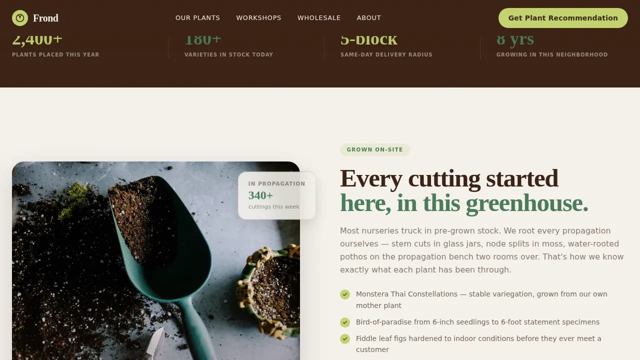 Nursery & Plant Farm Professional Website Template