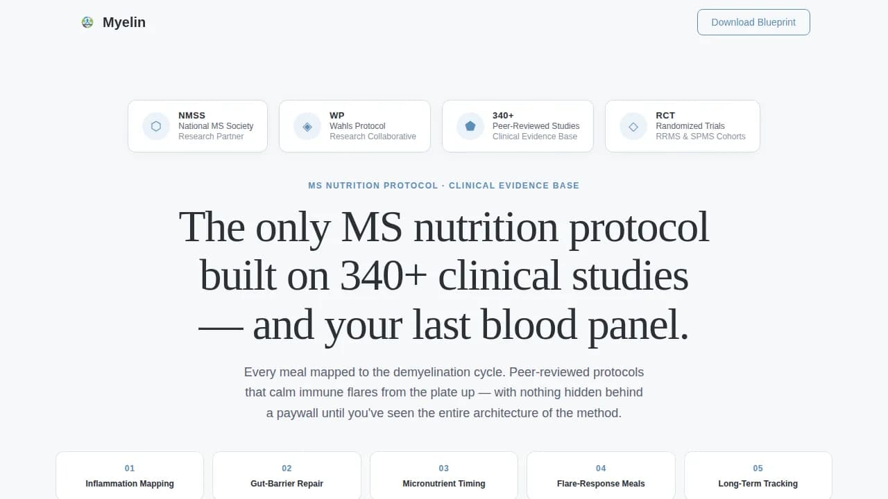Myelin - Clinical MS Nutrition Protocol Landing Page Template