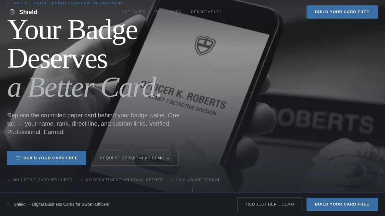 Police Officer Profile Professional Website Template