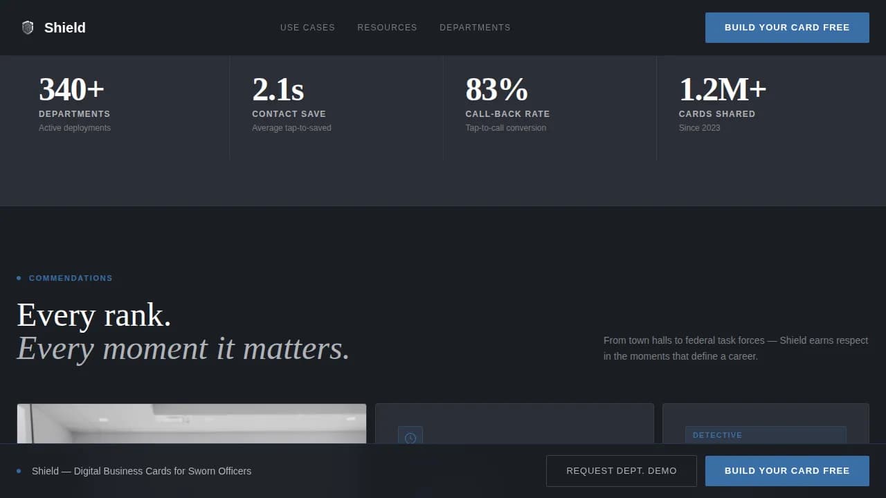 Police Officer Profile Professional Website Template