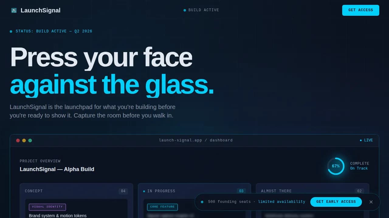 Creative Project Coming Soon & Pre-Reveal Website Template