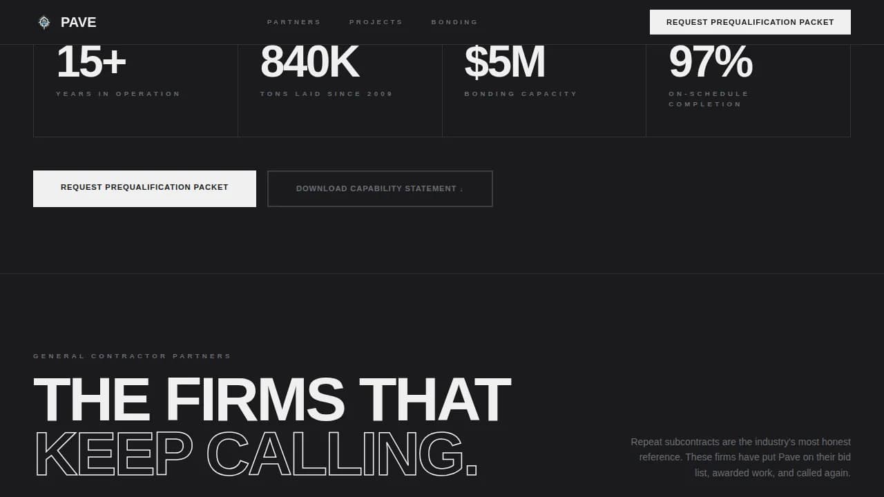 Construct — Licensed Asphalt Contractor Landing Page Template