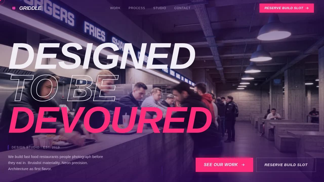 Kitchen — Modern Quick Service Studio Landing Page Template