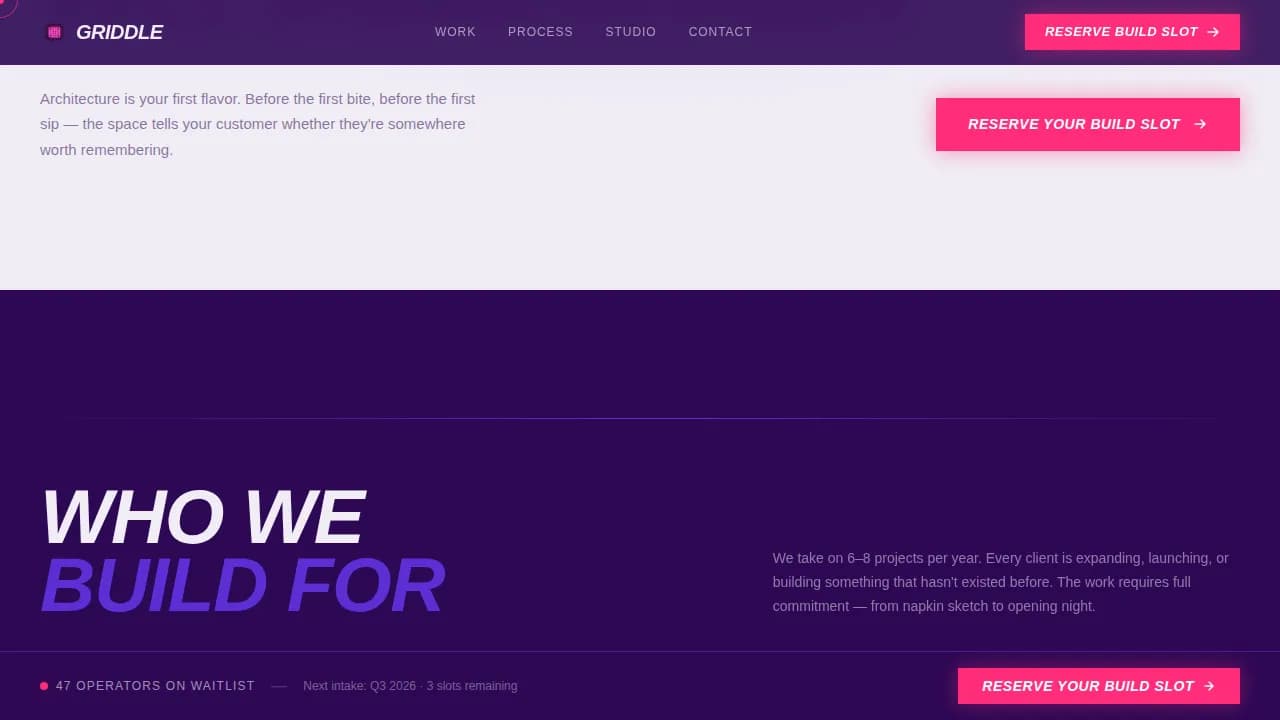Kitchen — Modern Quick Service Studio Landing Page Template