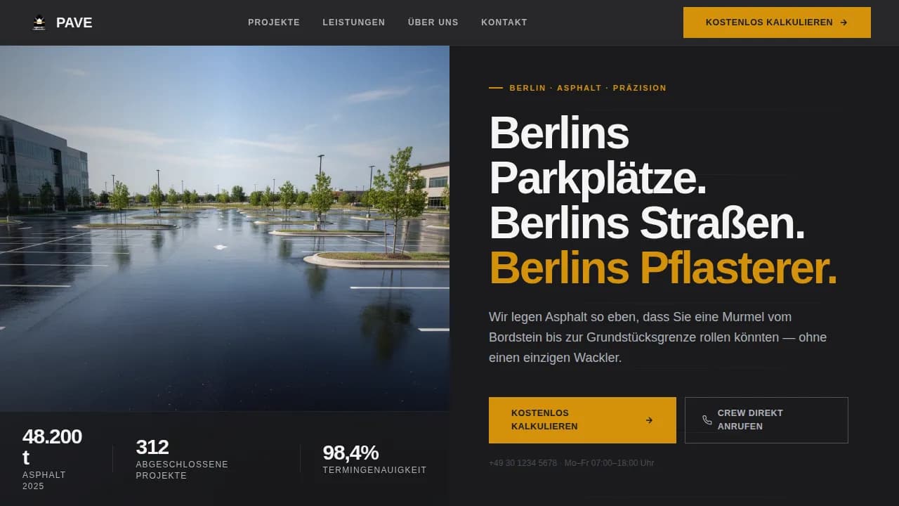 Surface — Premium Pavement Solutions Landing Page Template