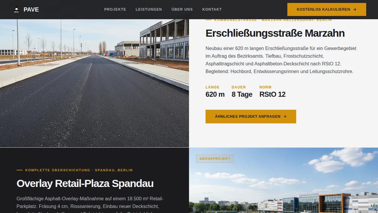 Surface — Premium Pavement Solutions Landing Page Template