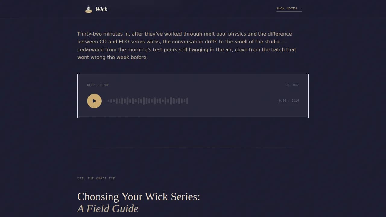 Craft — Artisan Candle Workshop Landing Page Template