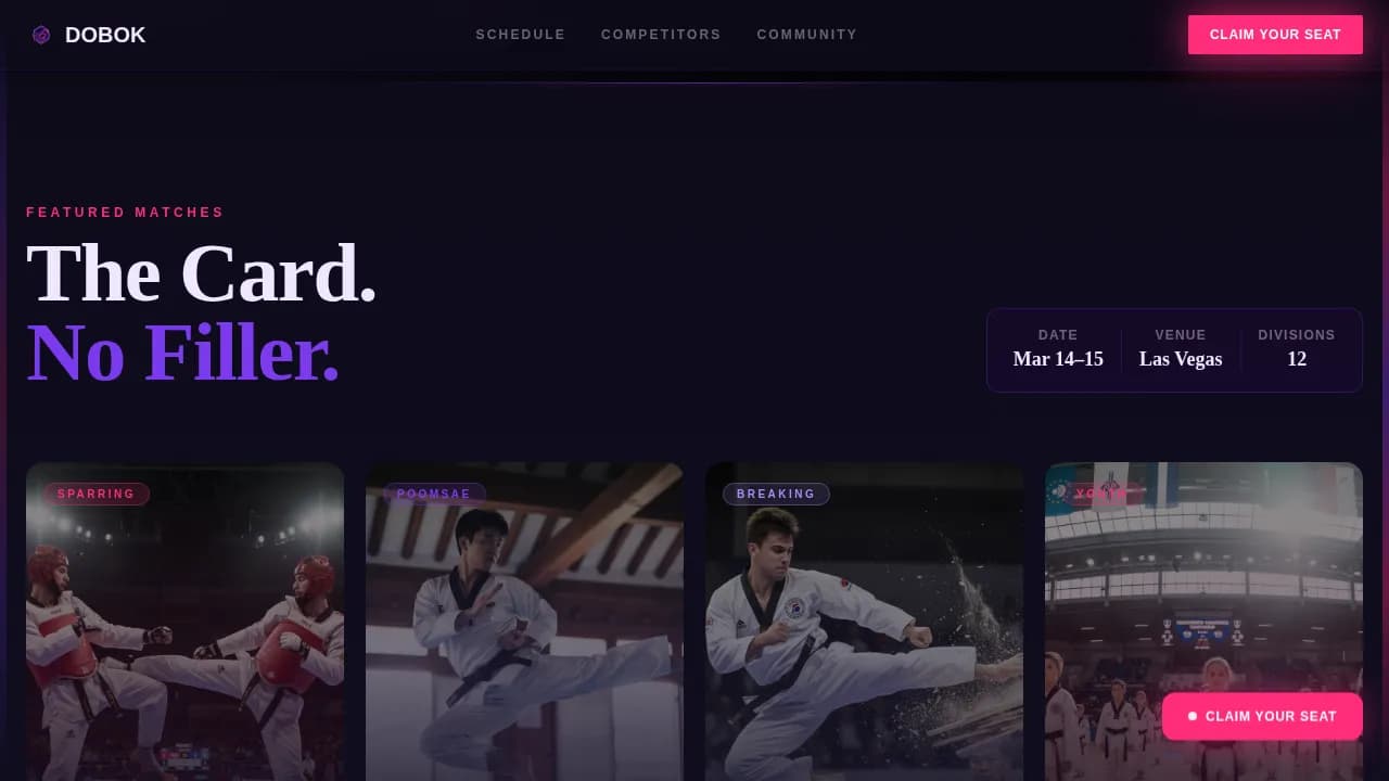 Taekwondo Professional Website Template
