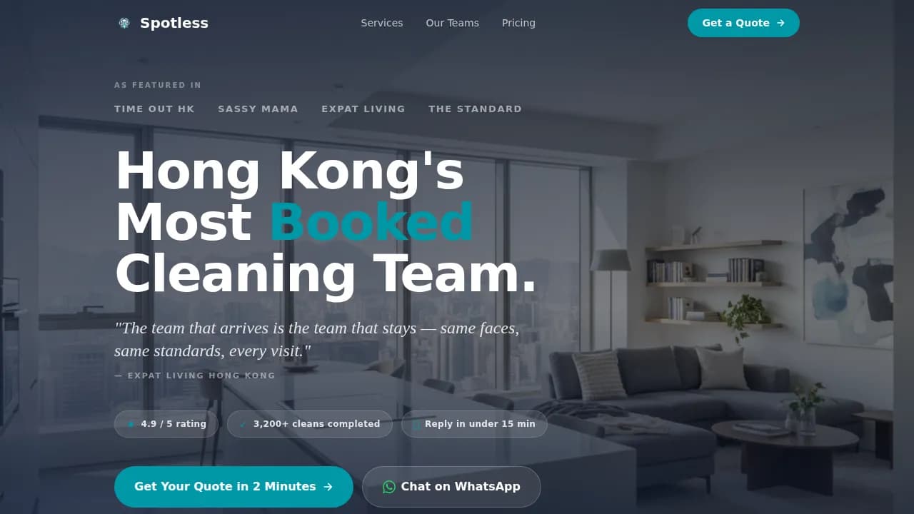Immaculate — Trusted Cleaning Service Landing Page Template