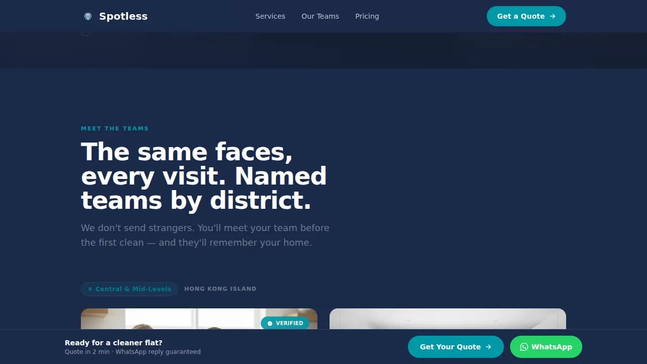 Immaculate — Trusted Cleaning Service Landing Page Template