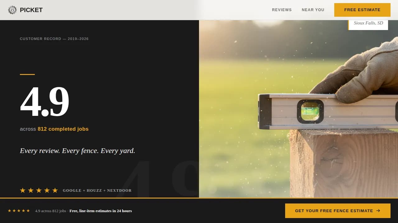 Construct — Fence Builder Landing Page Template