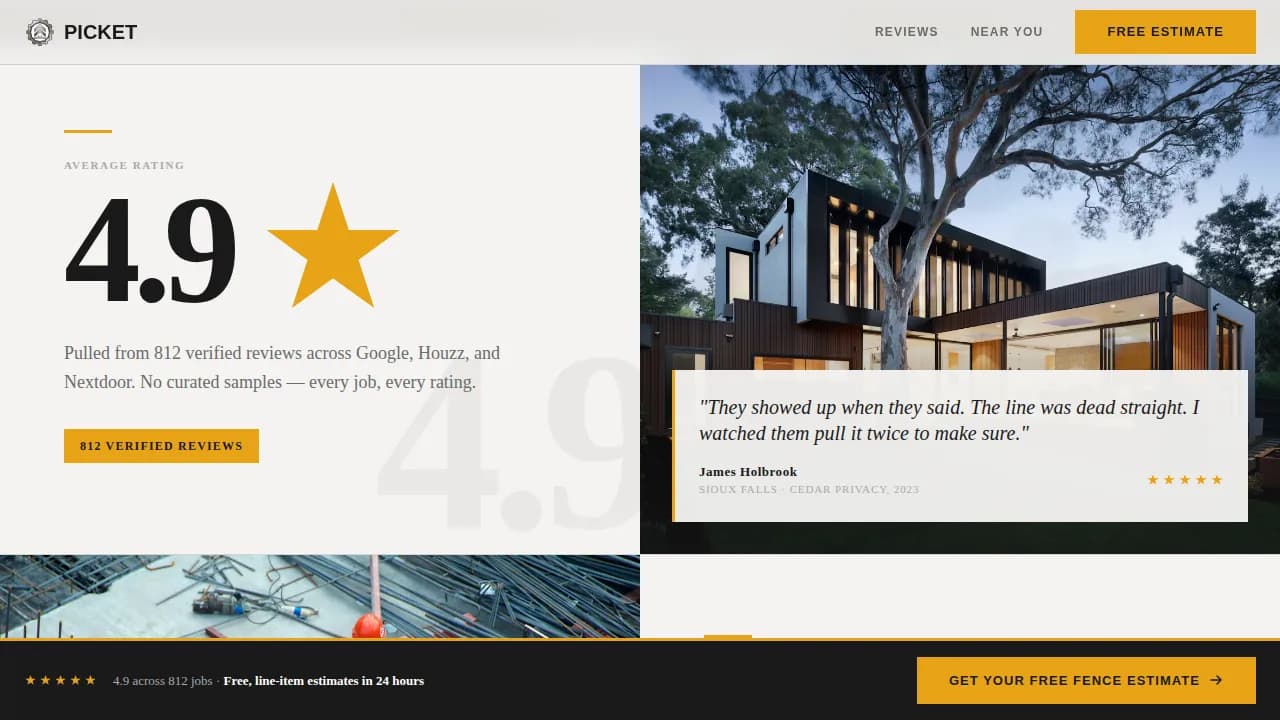 Construct — Fence Builder Landing Page Template